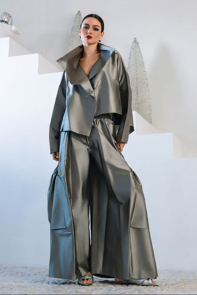 Holiday Dupioni Silk Big Pocket Pants