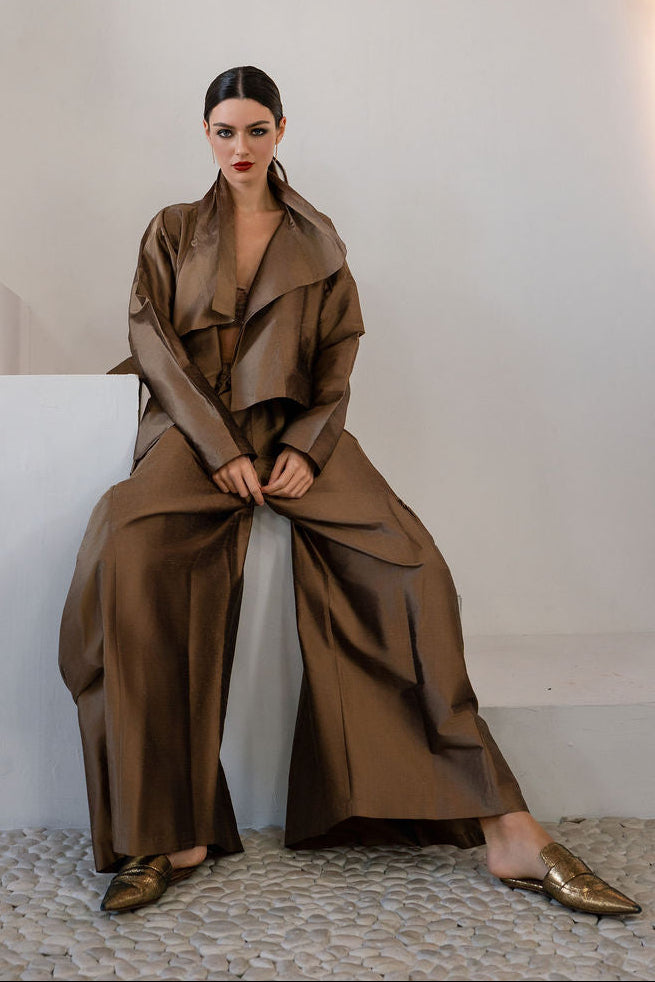 Holiday Dupioni Silk Big Pocket Pants