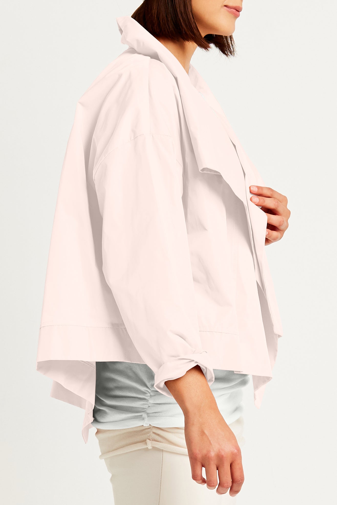 Nylon Cropped Asymmetrical Jacket – PLANET by Lauren G