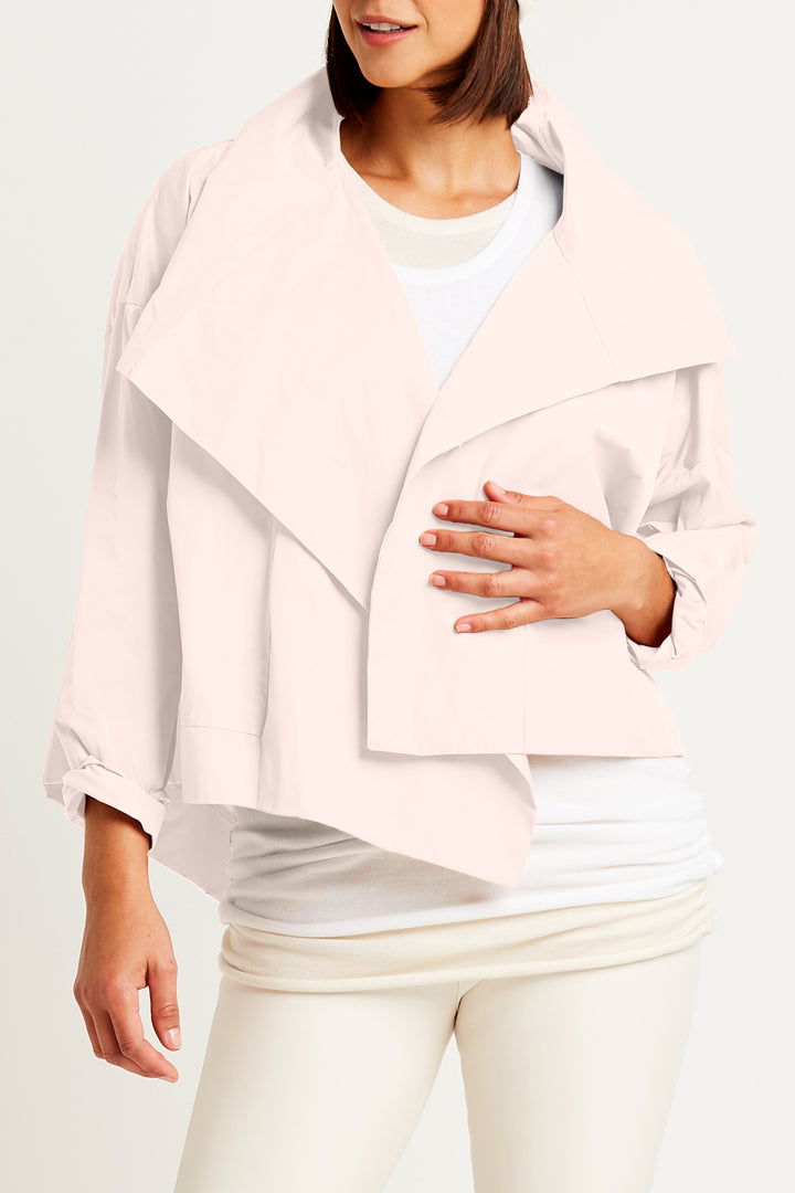 Nylon Cropped Asymmetrical Jacket