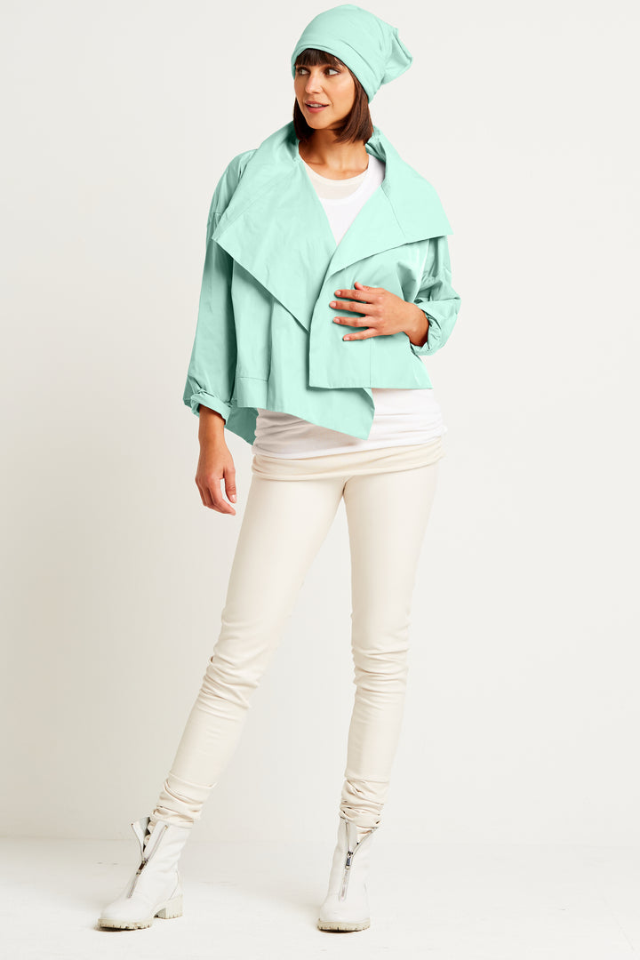 Nylon Cropped Asymmetrical Jacket