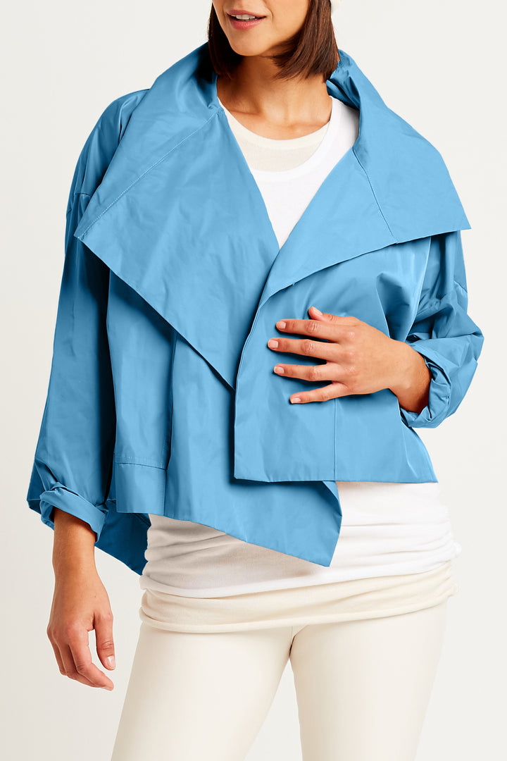 Nylon Cropped Asymmetrical Jacket