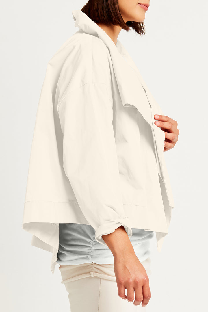 Nylon Cropped Asymmetrical Jacket