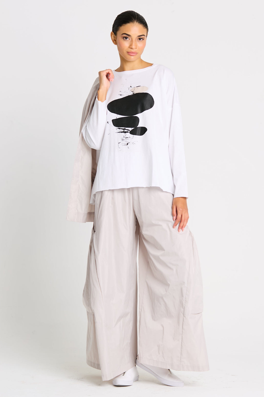 Pima Cotton "Hot Rocks" Luxury Boxy Tee