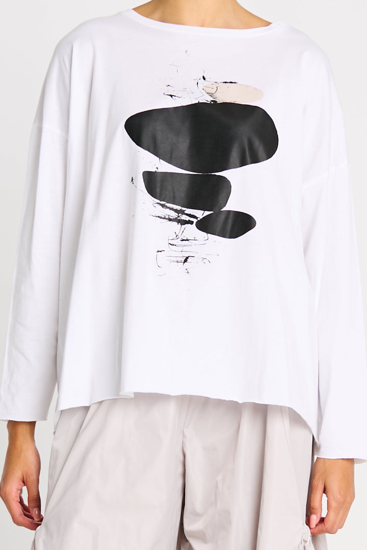 Pima Cotton "Hot Rocks" Luxury Boxy Tee