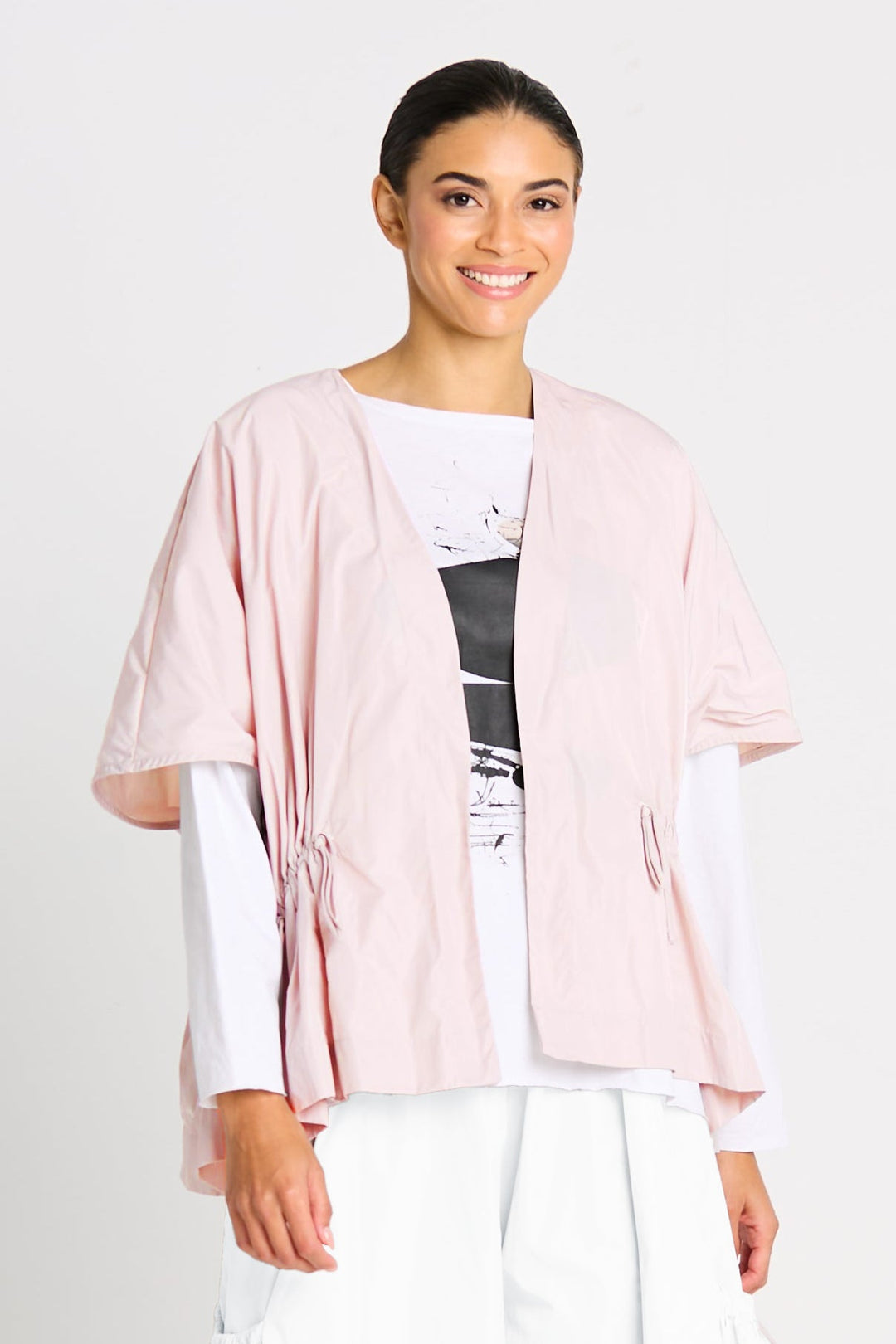 Nylon Drawstring Vest - Blush