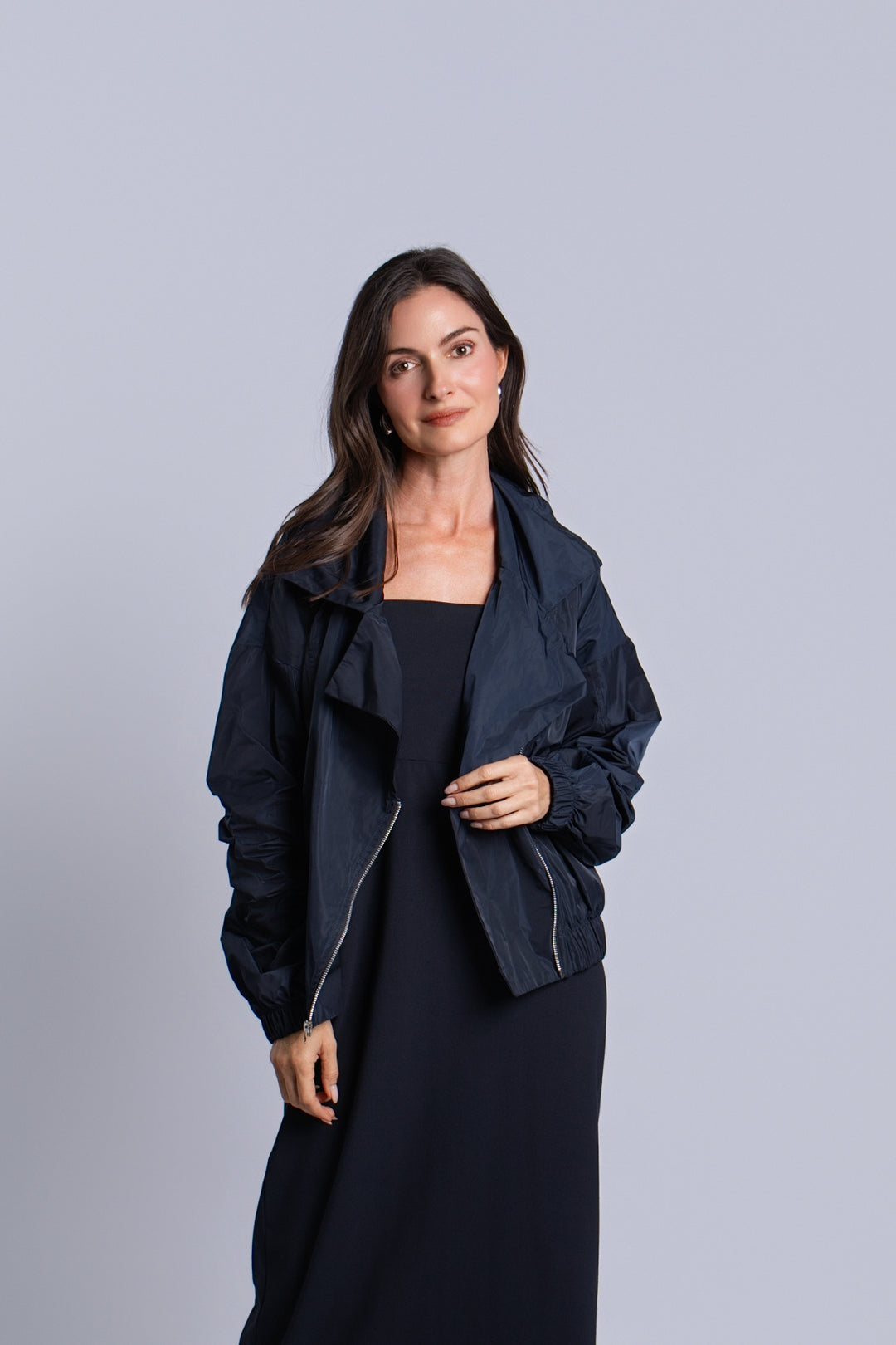 Nylon Mod Moto Jacket - Midnight