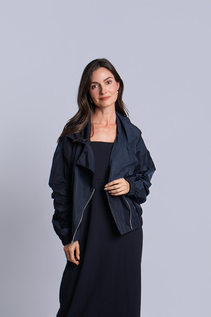 Nylon Mod Moto Jacket - Midnight