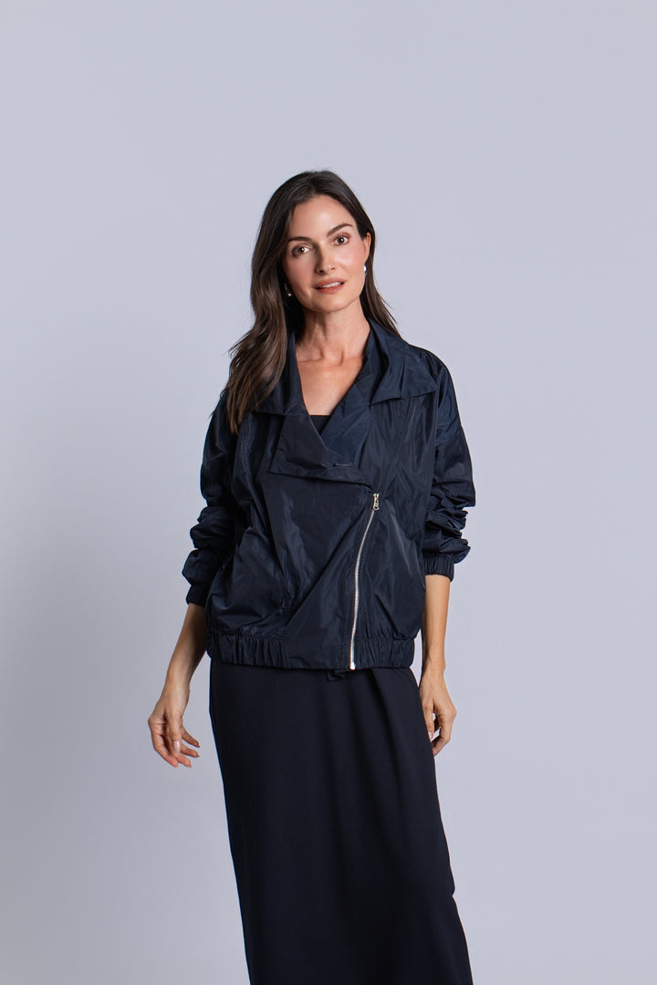 Nylon Mod Moto Jacket - Midnight