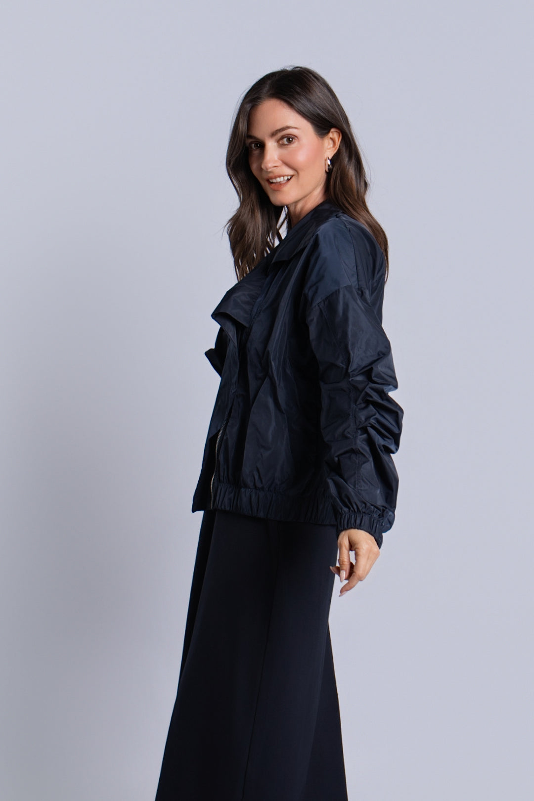 Nylon Mod Moto Jacket - Midnight