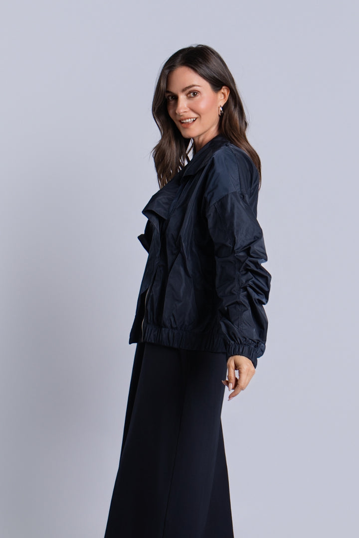 Nylon Mod Moto Jacket - Midnight