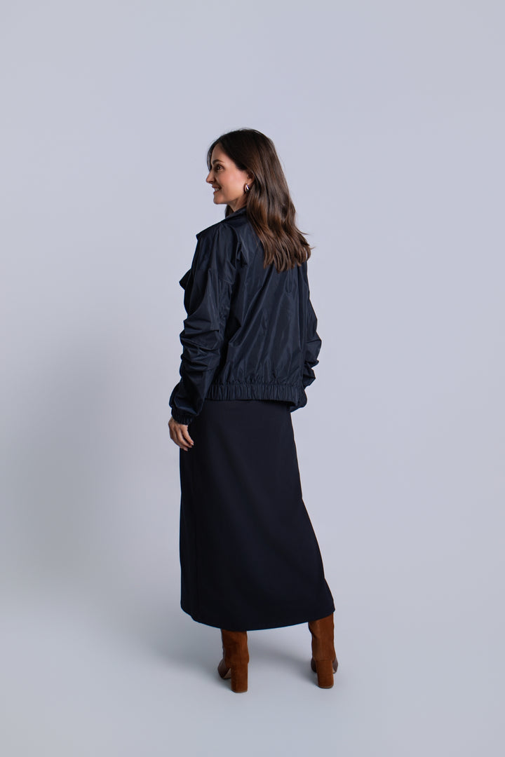 Nylon Mod Moto Jacket - Midnight