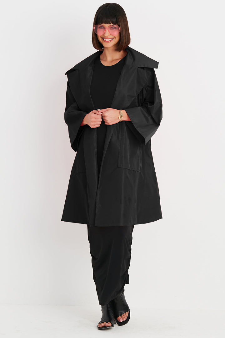 Nylon Emily Coat - Black