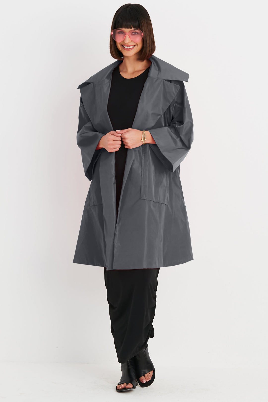 Nylon Emily Coat - Lava