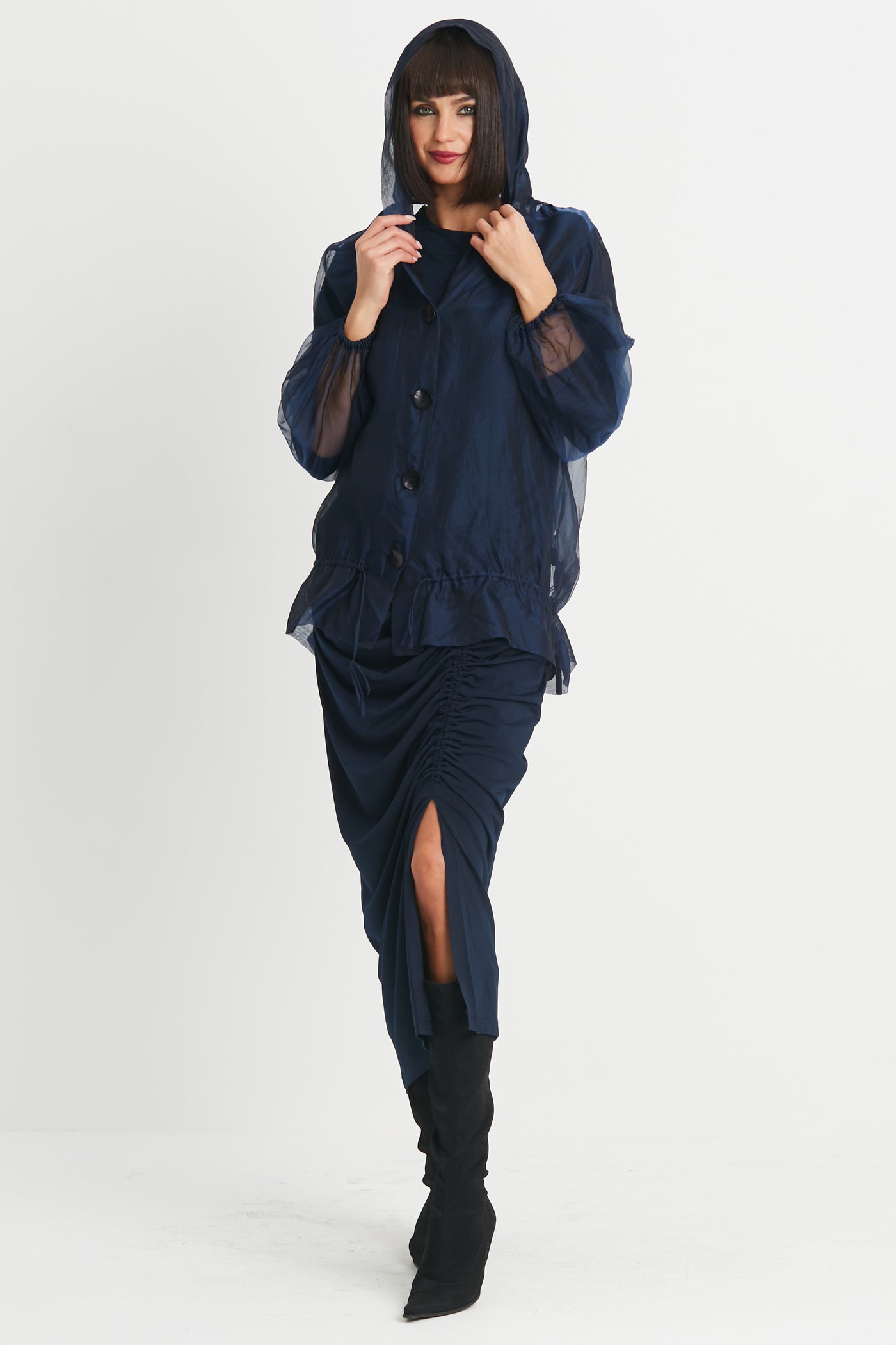 Matte Jersey Gather Dress