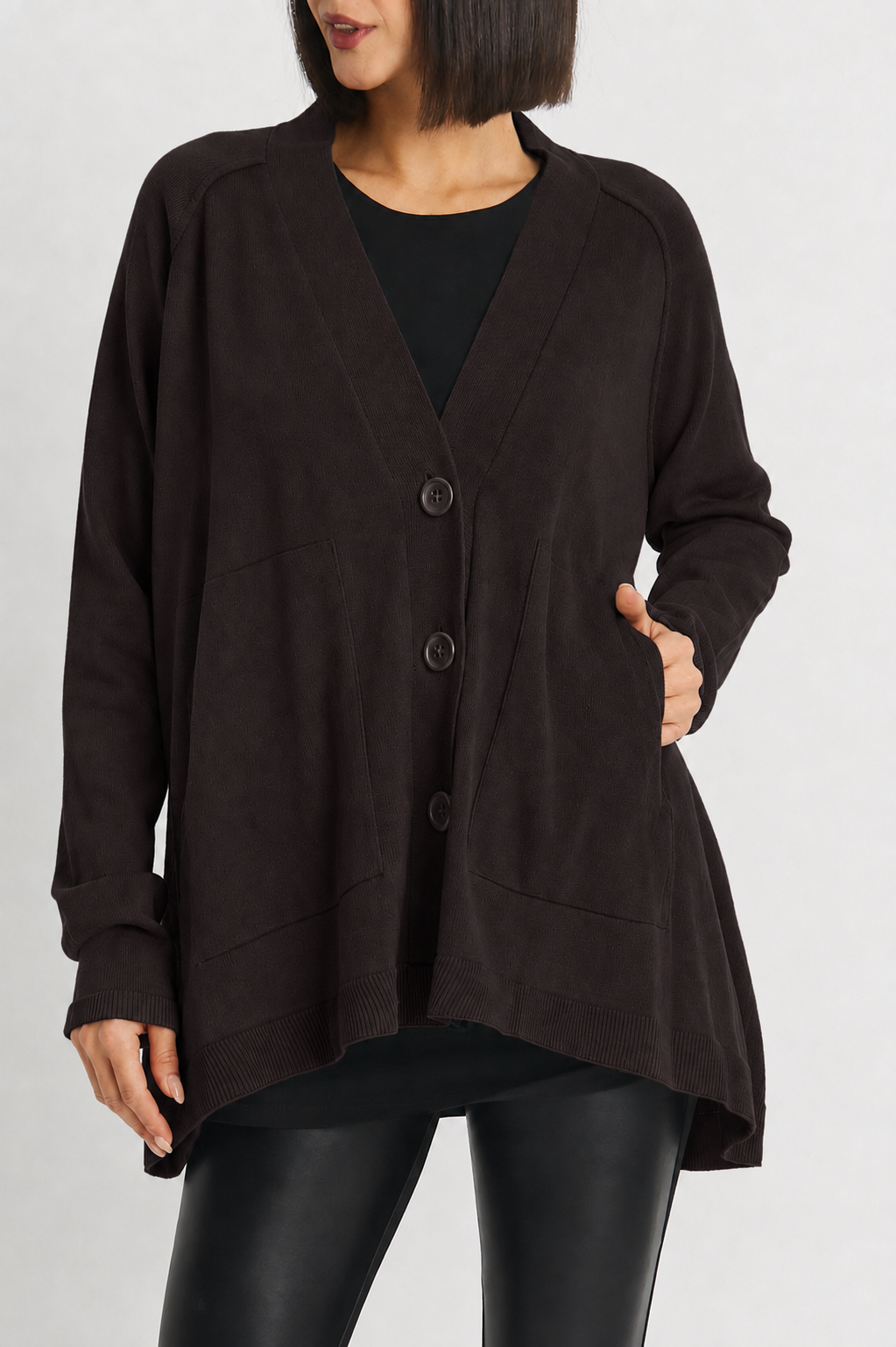 Pima Cotton Varsity Cardigan - Raisin