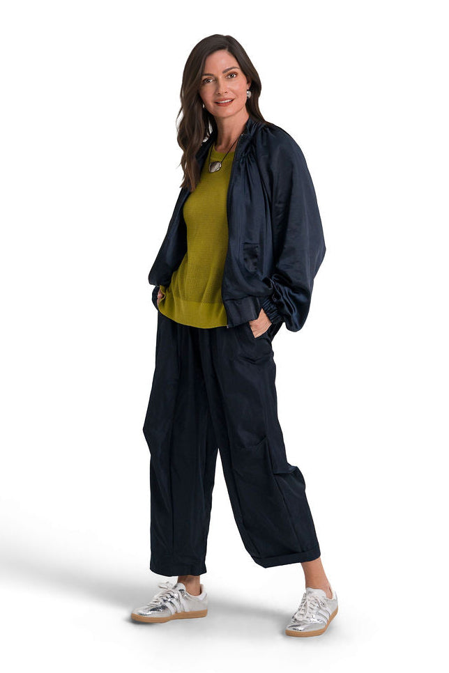 Sateen Evening Bomber - Midnight