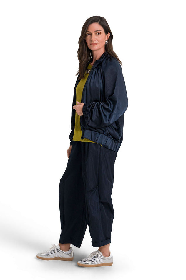 Sateen Evening Bomber - Midnight
