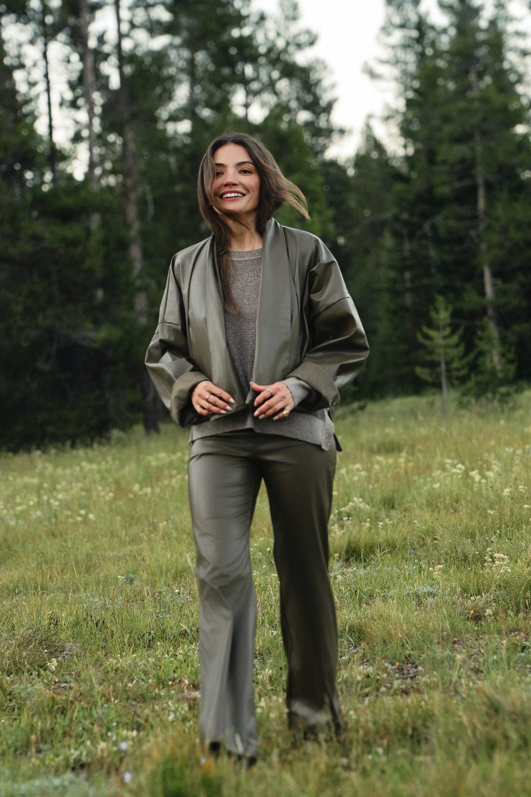 Vegan Leather Origami Jacket - Turtle