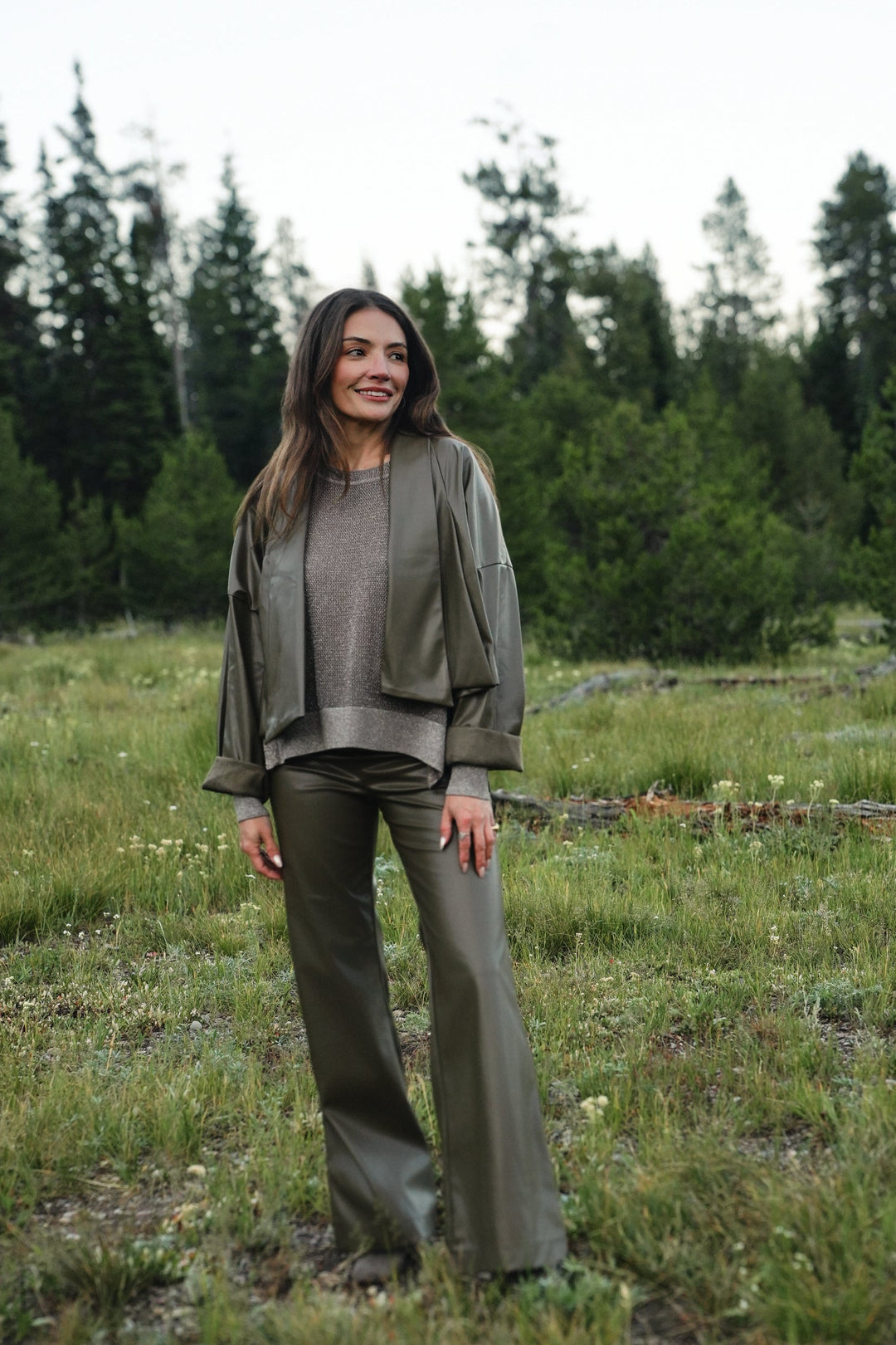 Vegan Leather Origami Jacket - Turtle
