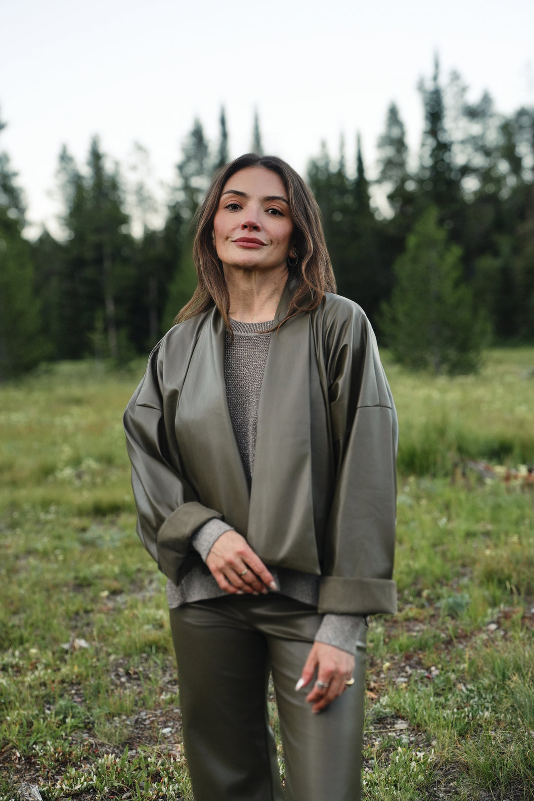 Vegan Leather Origami Jacket - Turtle
