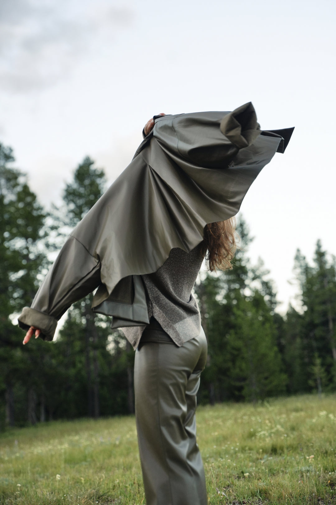 Vegan Leather Origami Jacket - Turtle