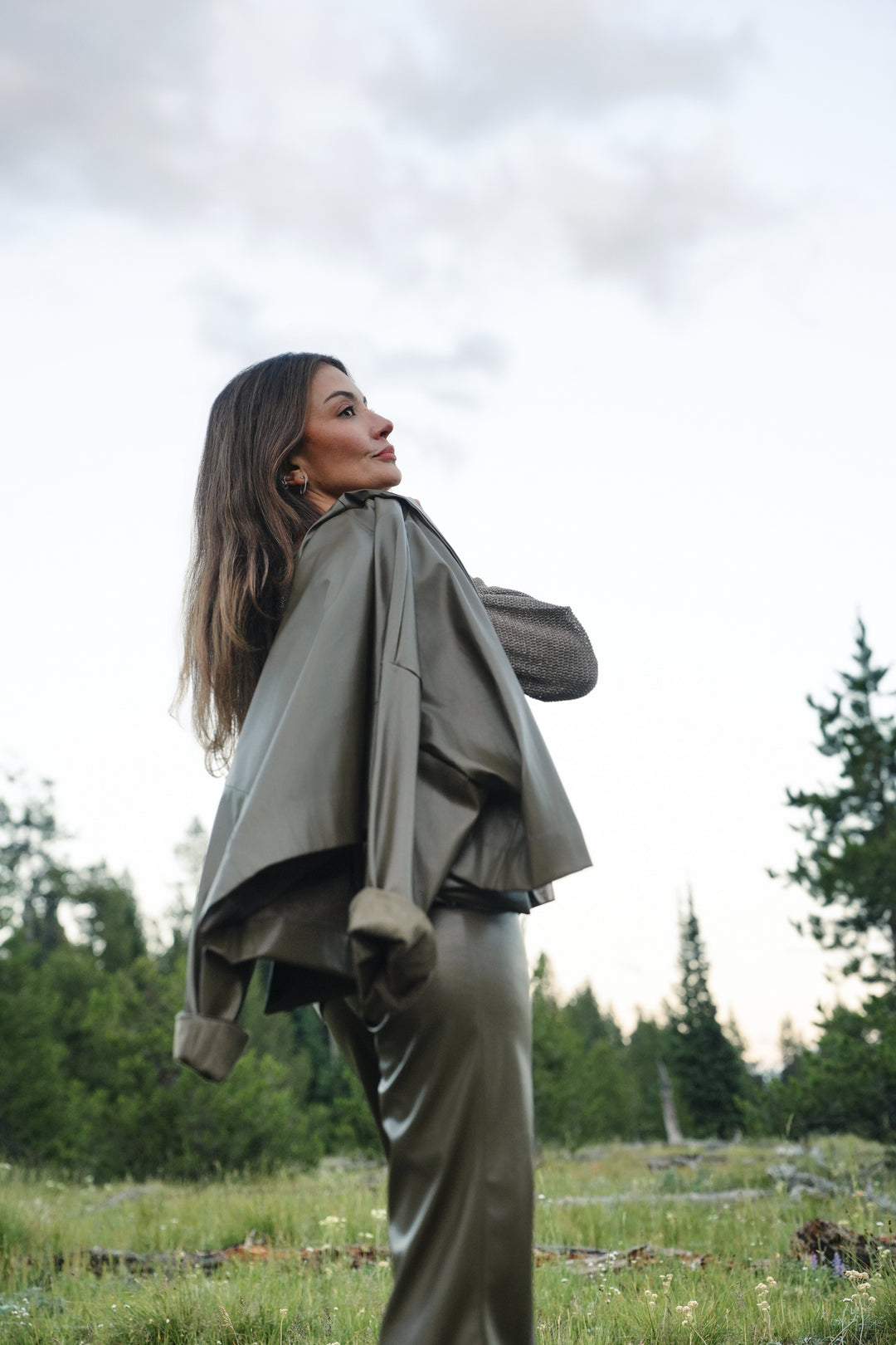 Vegan Leather Origami Jacket - Turtle