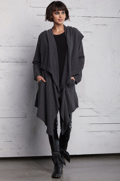 French Terry Hoodie Coat