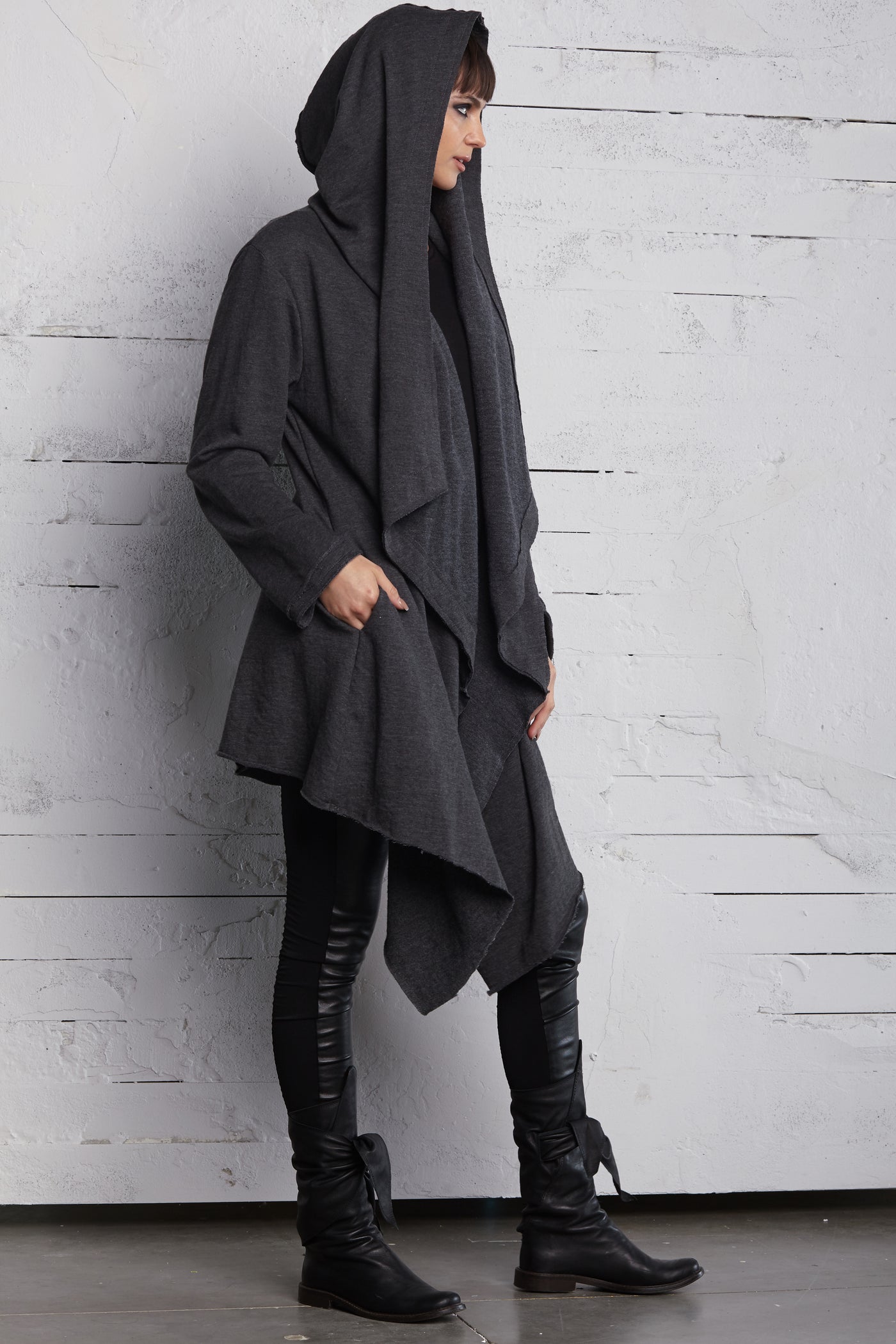 French Terry Hoodie Coat