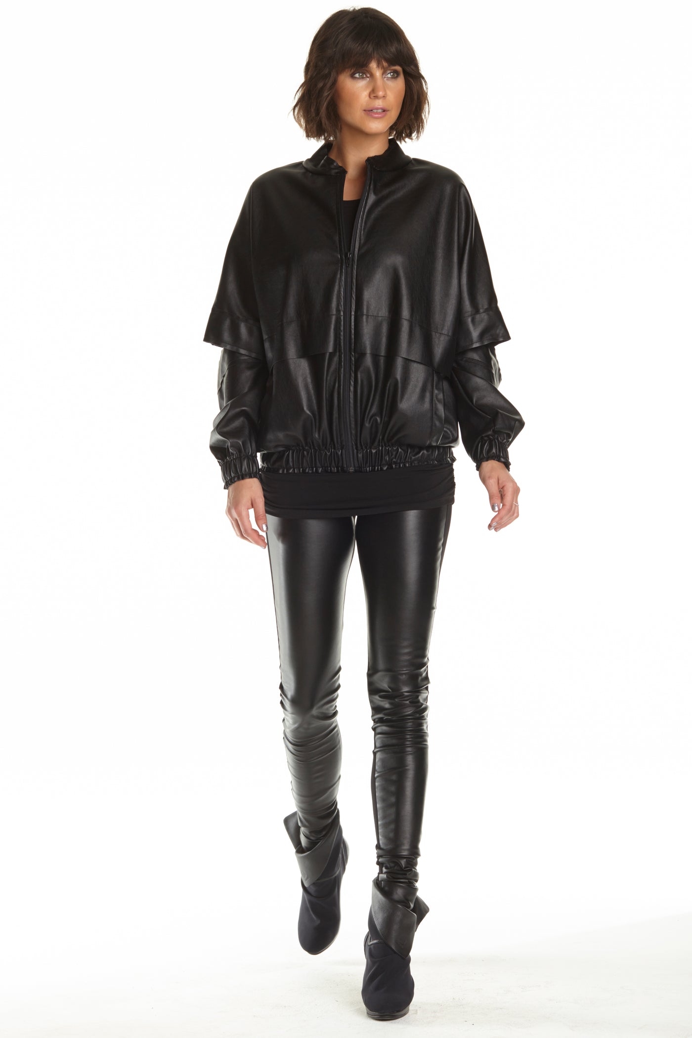 Vegan Leather Hipster Bomber Jacket