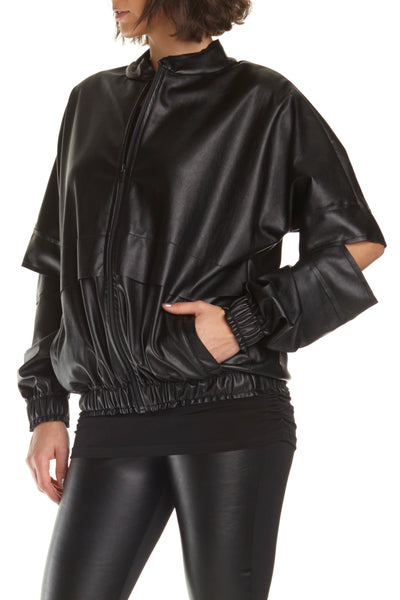 Vegan Leather Hipster Bomber Jacket