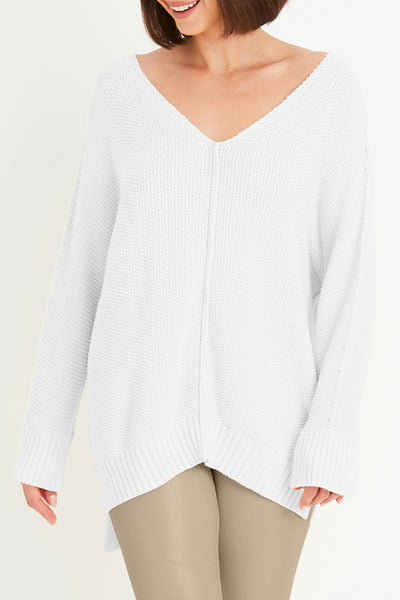 Pima Cotton Pebble V Neck Sweater