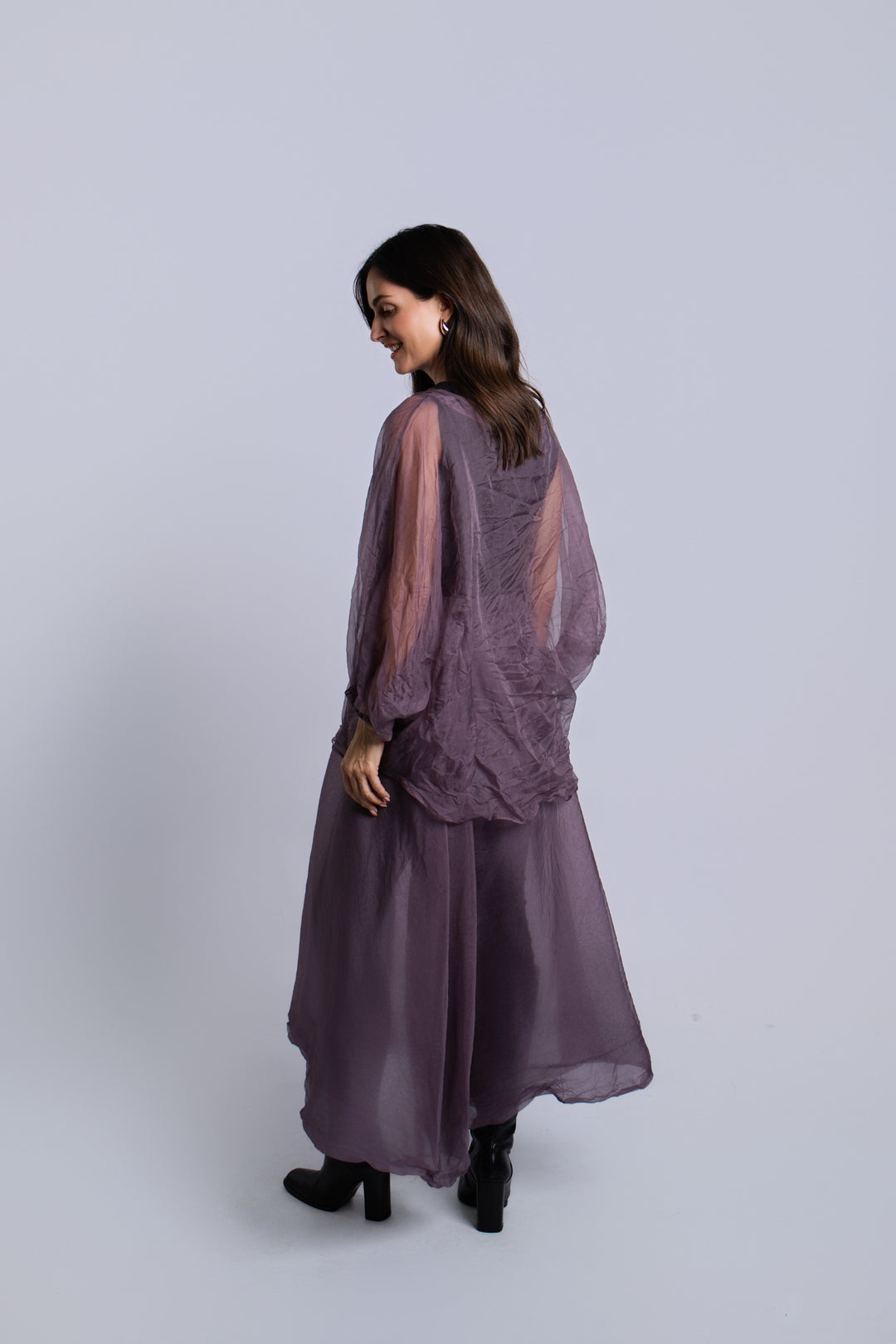Organza Bell Sleeve Top - Amethyst