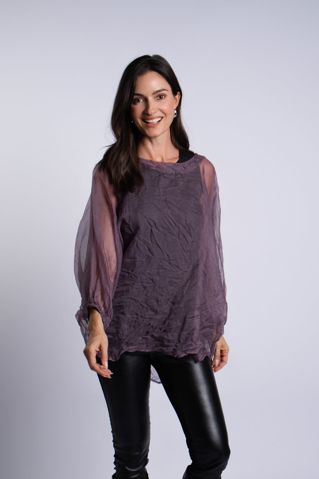 Organza Bell Sleeve Top - Amethyst