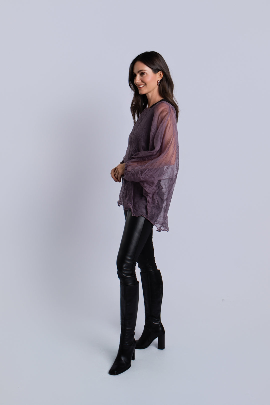Organza Bell Sleeve Top - Amethyst