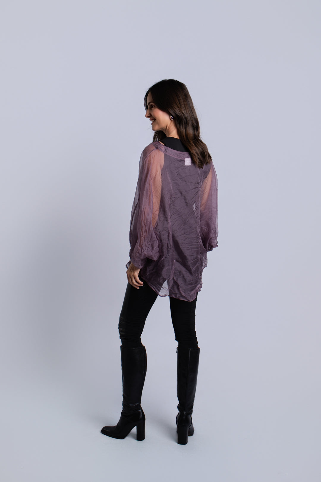 Organza Bell Sleeve Top - Amethyst