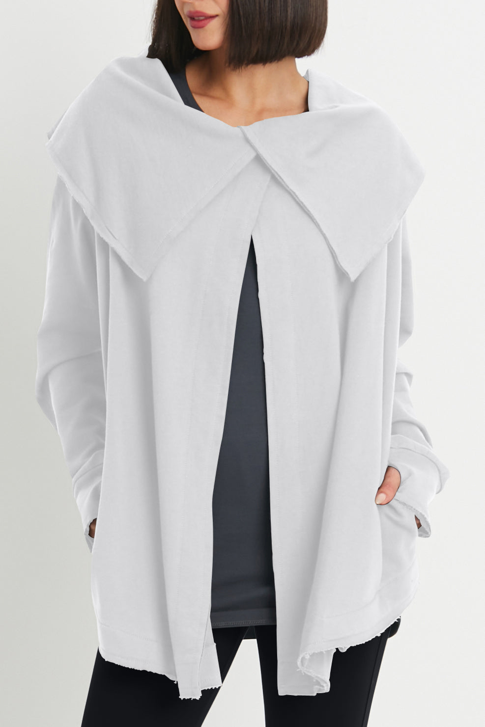 French Terry Scarf Collar Jacket