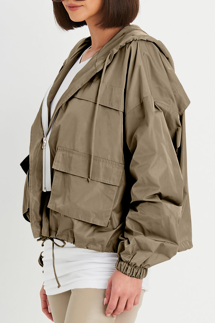 Nylon Cargo Drawstring Jacket