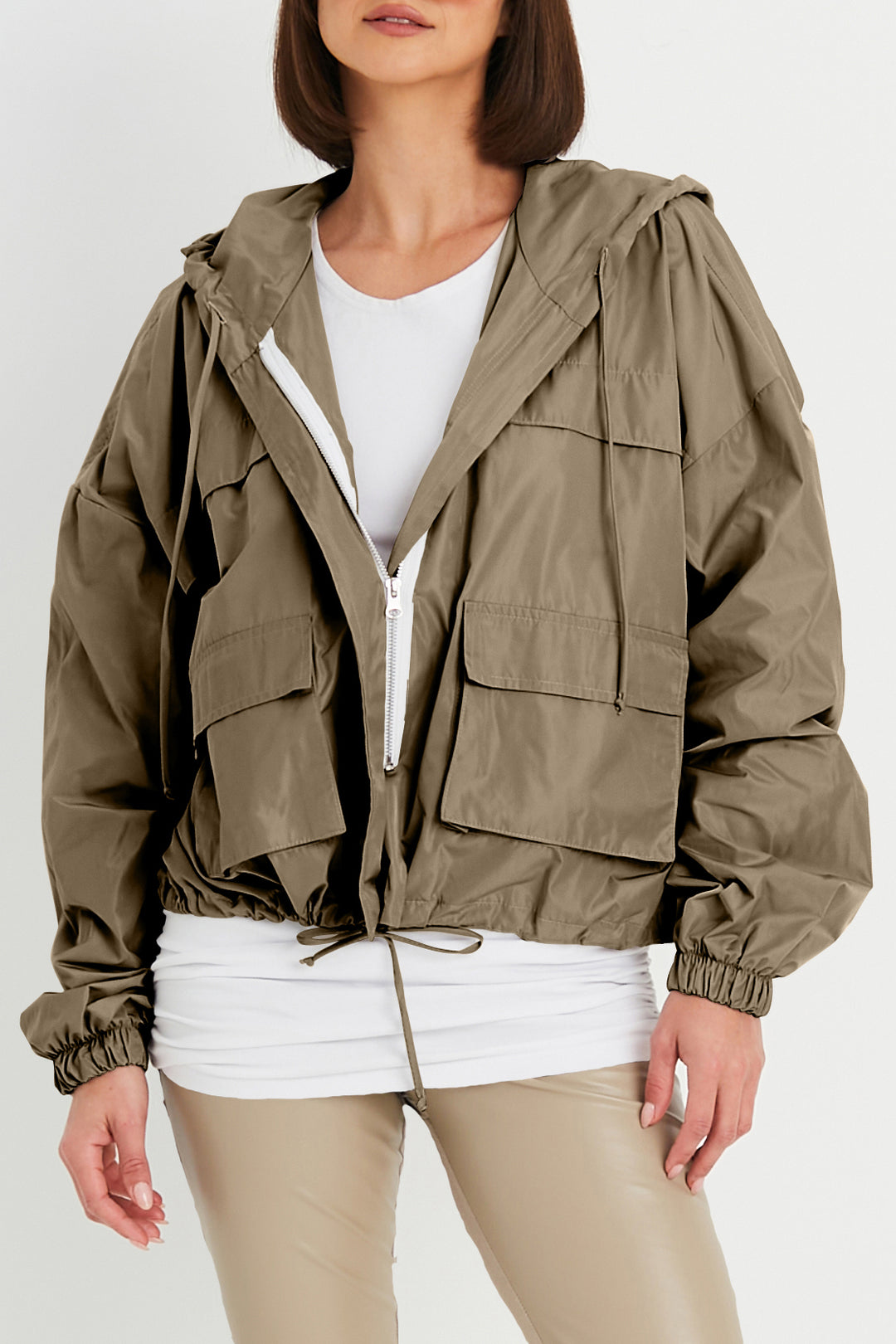 Nylon Cargo Drawstring Jacket