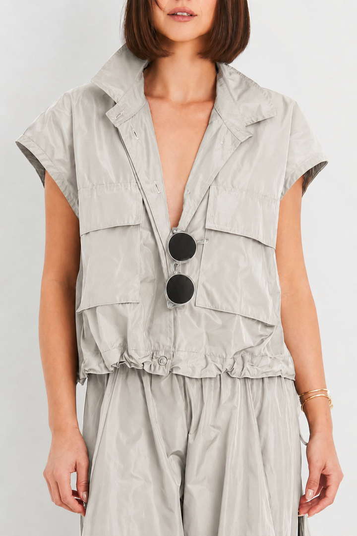 Nylon Mini Cargo Vest - Putty