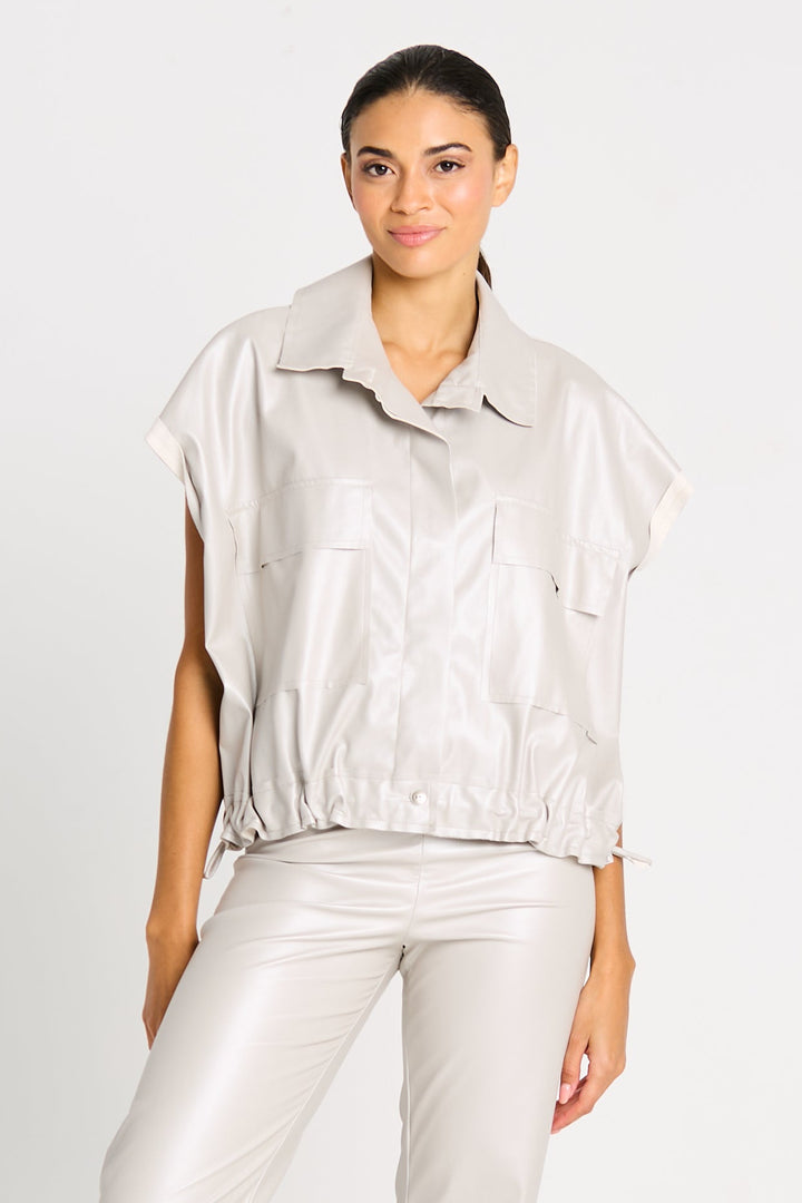 Vegan Leather Mini Cargo Vest