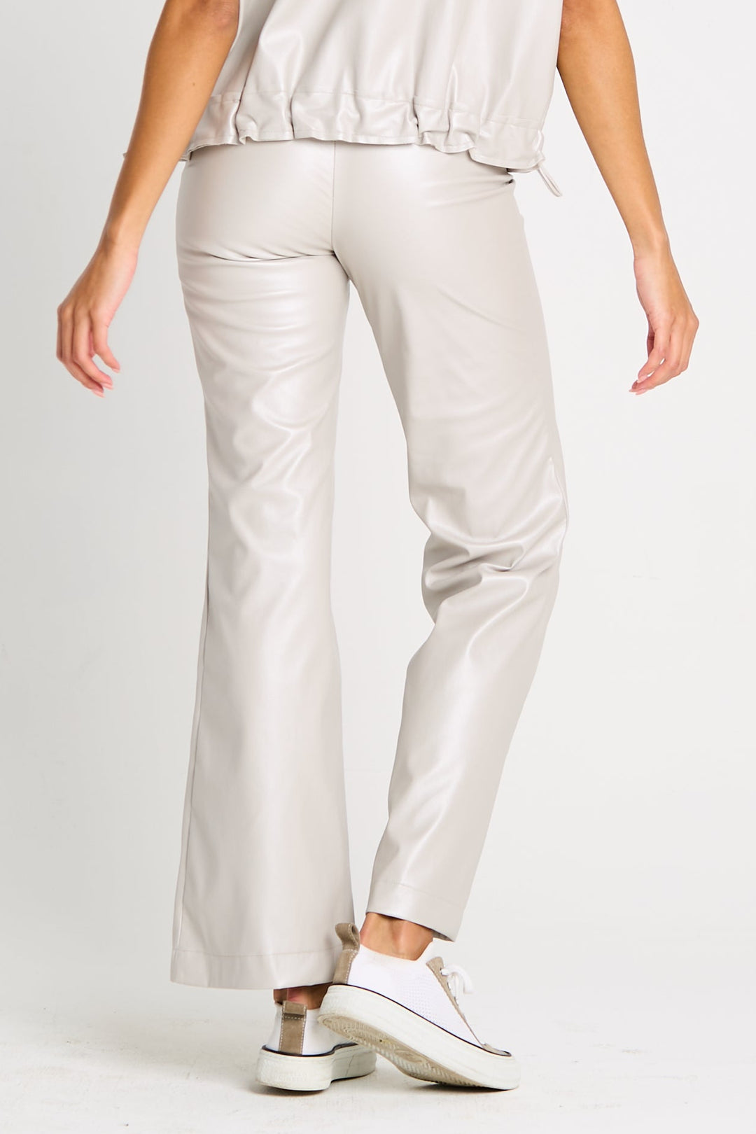 Vegan Leather Bell Bottom Pants