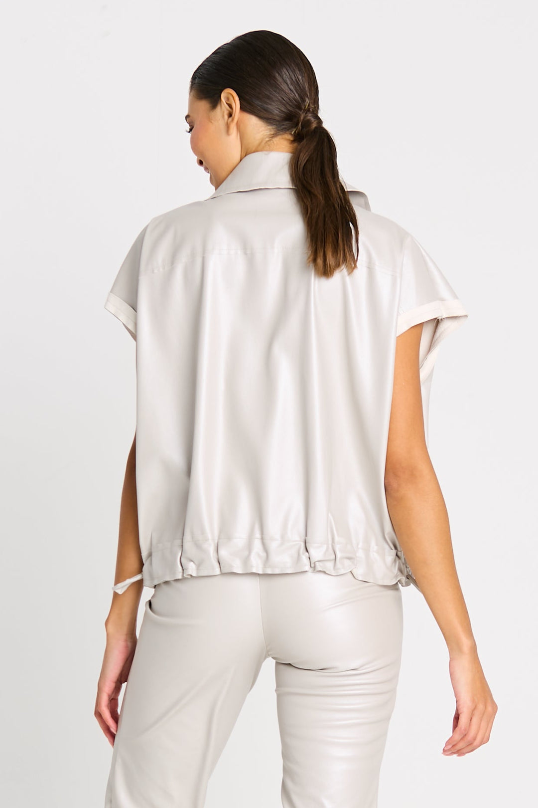 Vegan Leather Mini Cargo Vest