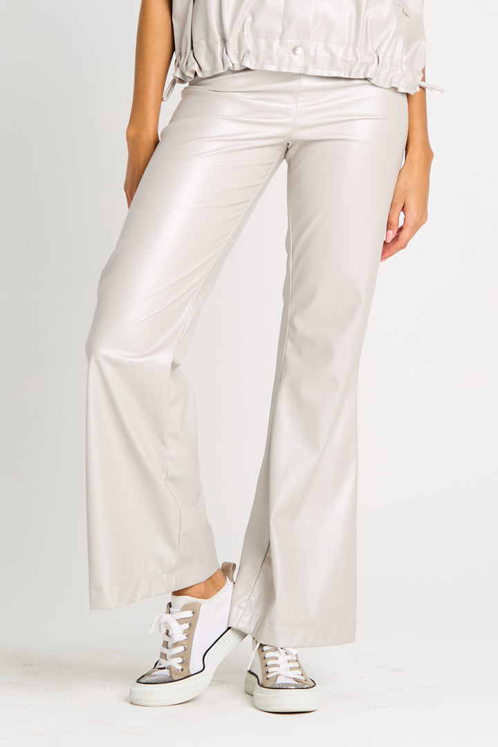 Vegan Leather Bell Bottom Pants