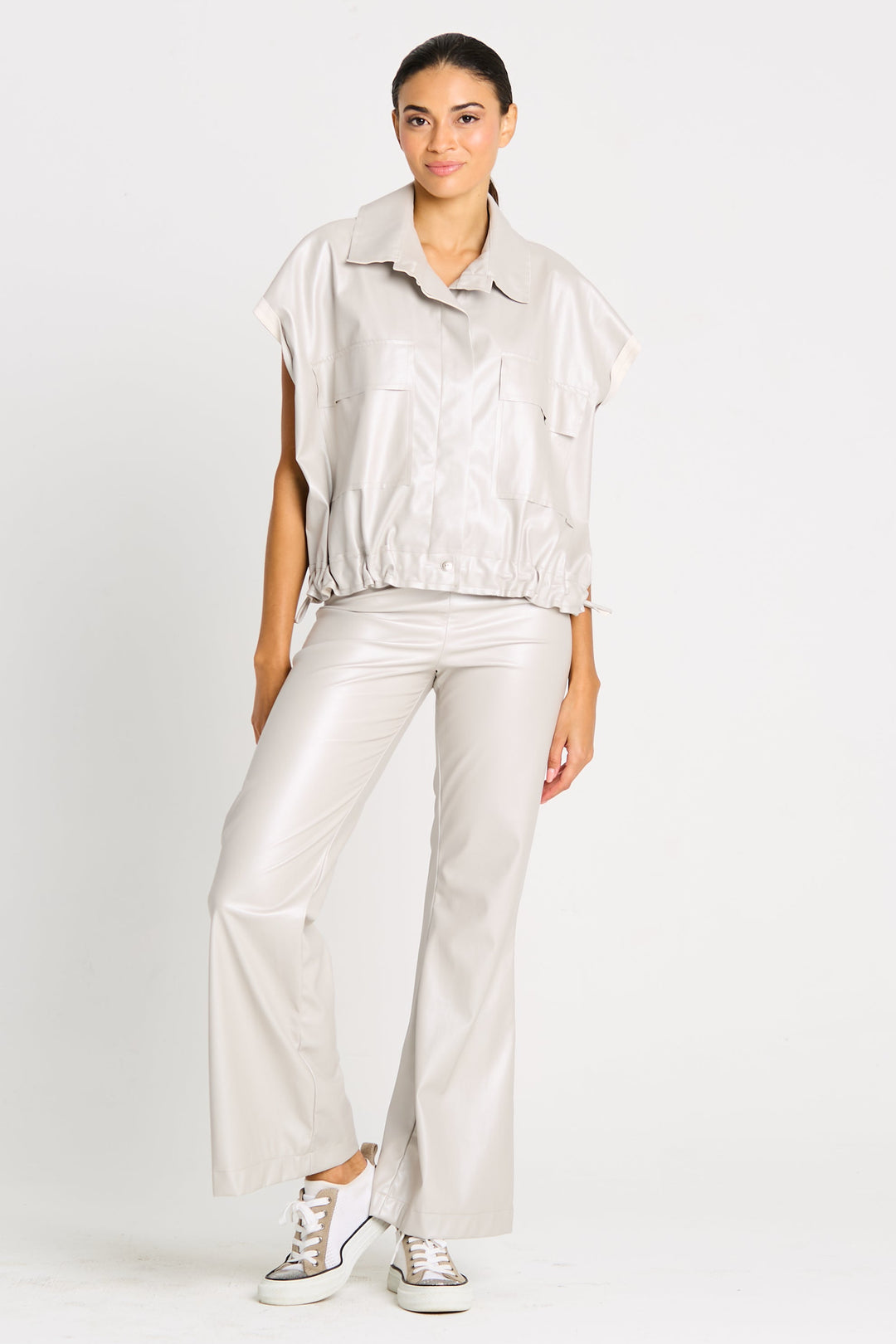 Vegan Leather Mini Cargo Vest