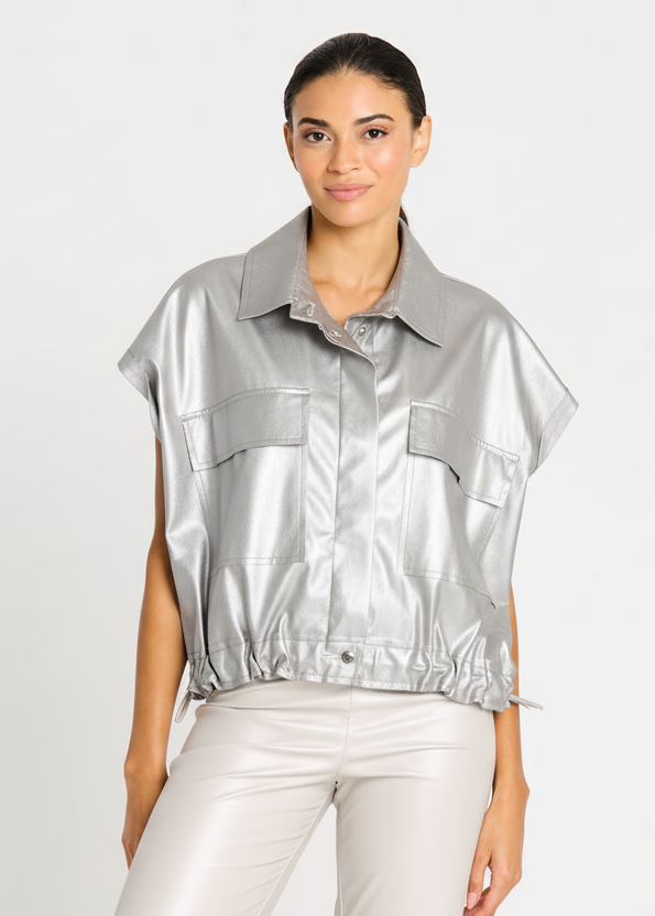 Vegan Leather Mini Cargo Vest