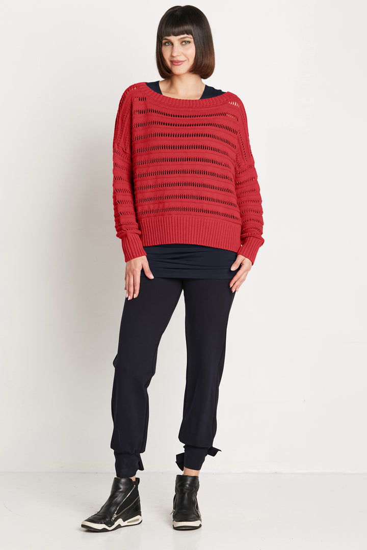 Pima Cotton Loomed Boatneck Sweater