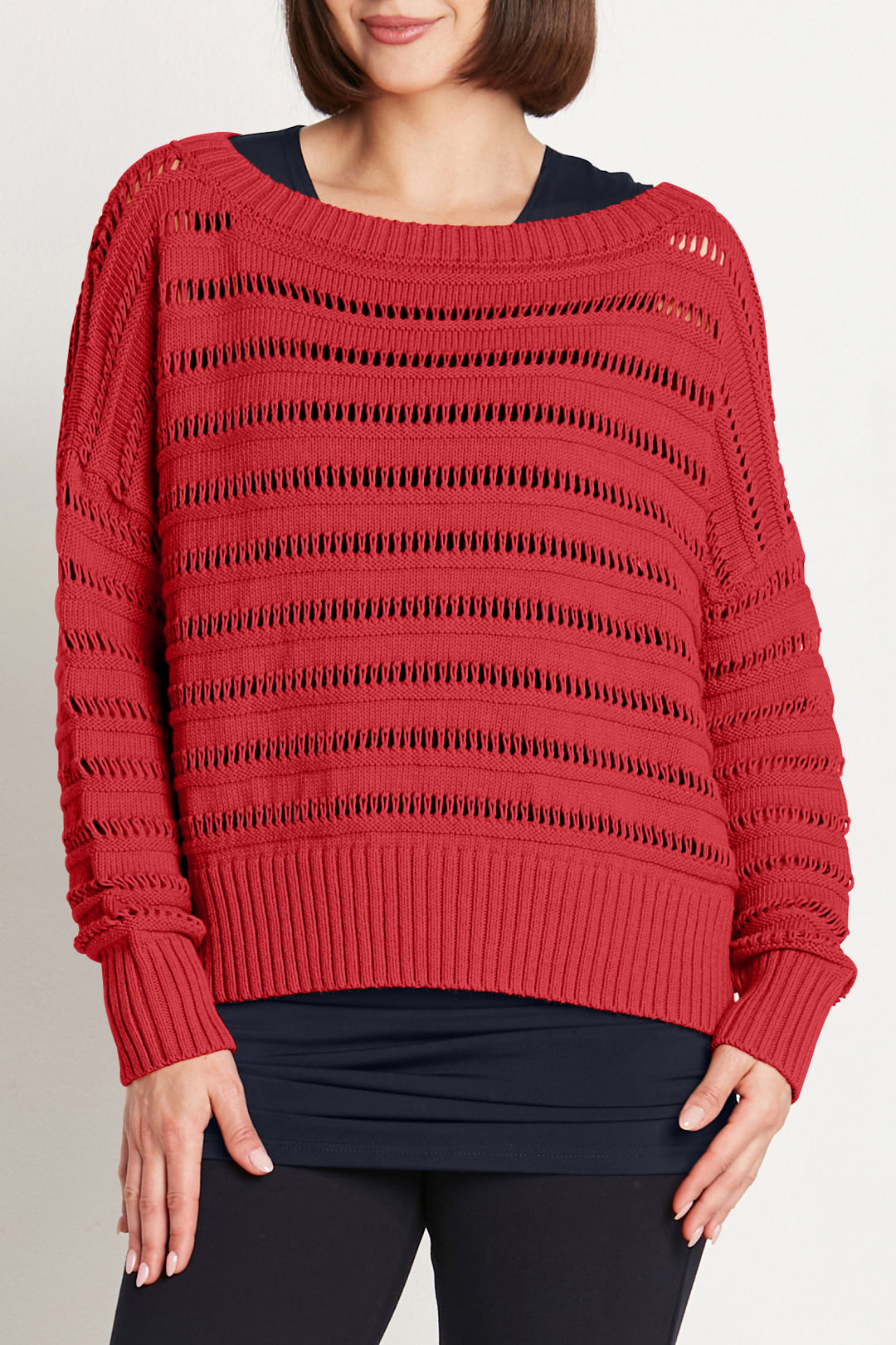 Pima Cotton Loomed Boatneck Sweater