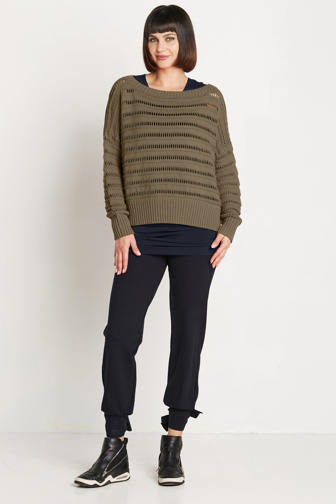 Pima Cotton Loomed Boatneck Sweater