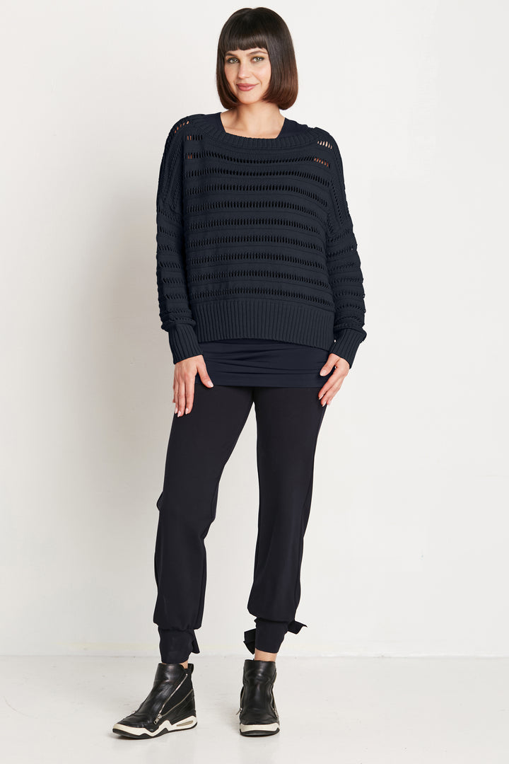 Pima Cotton Loomed Boatneck Sweater